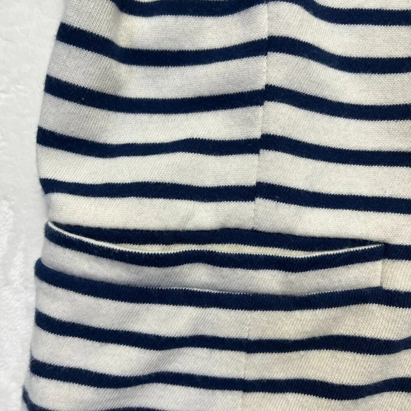 J CREW Factory Striped Blazer Navy Cream Size Small - Picture 4 of 12